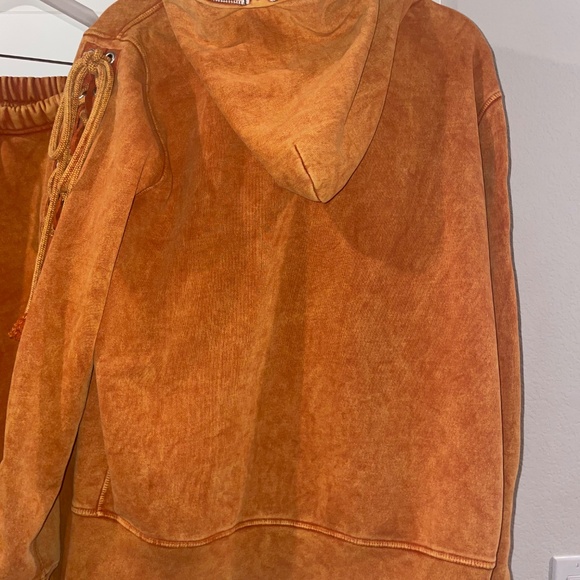 SAMARIA LEAH Aspen Spice Orange Lace-Up Hooded 2 Piece Sweatsuit Size M - Picture 6 of 16